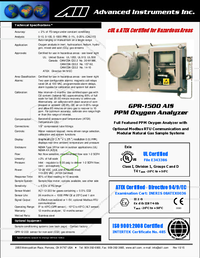Thumbnail of document Manual - GPR-1500 Oxygen Analyzer